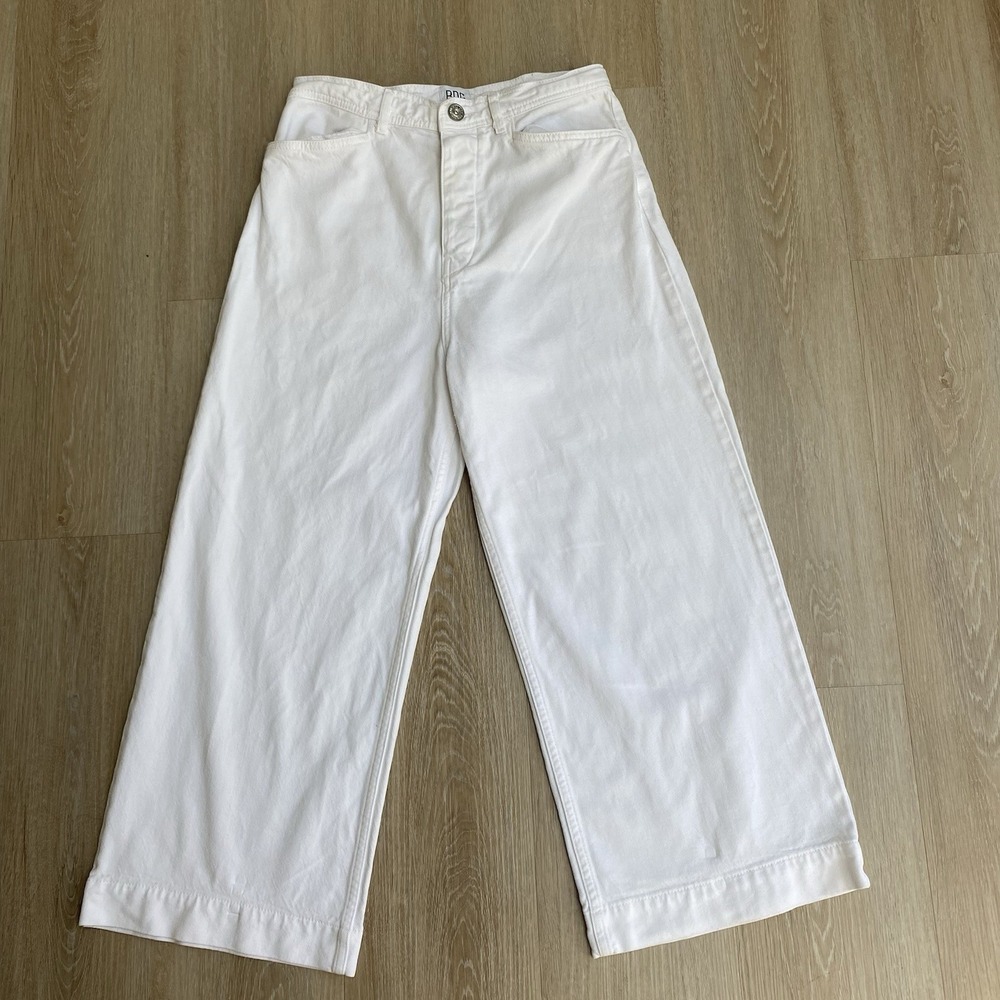 BDG Urban Outfitters Flood White Cropped Wide Leg Jeans W29 L30
